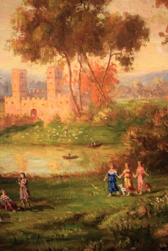 Antiquités - Paysages arcadiens, École romaine du XVIIIe siècle